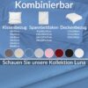 Kissenbezug Kopfkissenbezug 100% Baumwolle Kissenhülle atmungsaktiv Blau