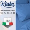 Kissenbezug Kopfkissenbezug 100% Baumwolle Kissenhülle atmungsaktiv Blau