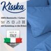 Kissenbezug Kopfkissenbezug 100% Baumwolle Kissenhülle atmungsaktiv Blau