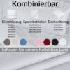 Kissenbezug Kopfkissenbezug 100% Baumwolle Kissenhülle atmungsaktiv Hellgrau