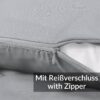 Kissenbezug Kopfkissenbezug 100% Baumwolle Kissenhülle atmungsaktiv Hellgrau