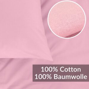 Kissenbezug Kopfkissenbezug 100% Baumwolle Kissenhülle atmungsaktiv Rosa