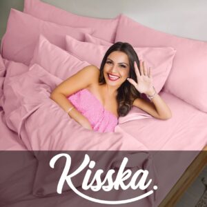 Kissenbezug Kopfkissenbezug 100% Baumwolle Kissenhülle atmungsaktiv Rosa