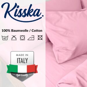 Kissenbezug Kopfkissenbezug 100% Baumwolle Kissenhülle atmungsaktiv Rosa