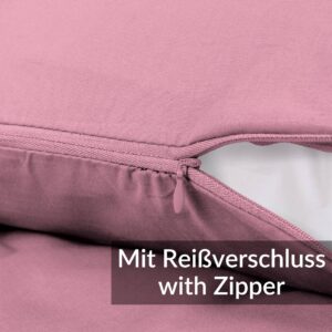 Kissenbezug Kopfkissenbezug 100% Baumwolle Kissenhülle atmungsaktiv Rosa