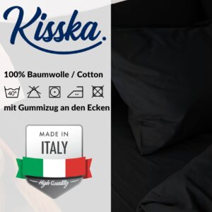 Kissenbezug Kopfkissenbezug 100% Baumwolle Kissenhülle atmungsaktiv Schwarz