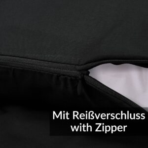Kissenbezug Kopfkissenbezug 100% Baumwolle Kissenhülle atmungsaktiv Schwarz