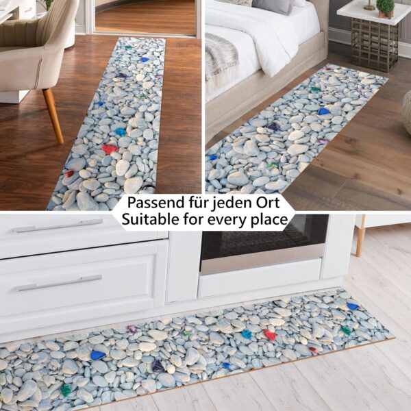 Küchenläufer PVC rutschfest abwaschbar Kieseloptik Mehrfarbig 50cm Breit – 100cm