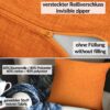 Kissenbezüge Leinenoptik Sofakissen Dekokissen 4 Größen mit & ohne Füllung Orange