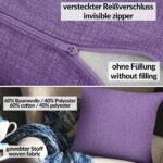 Kissenbezüge Leinenoptik Sofakissen Dekokissen 4 Größen mit & ohne Füllung Lila