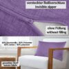 Kissenbezüge Leinenoptik Sofakissen Dekokissen 4 Größen mit & ohne Füllung Lila – 30x50cm, ohne Füllung