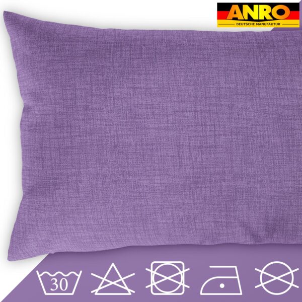 Kissenbezüge Leinenoptik Sofakissen Dekokissen 4 Größen mit & ohne Füllung Lila – 30x50cm, ohne Füllung