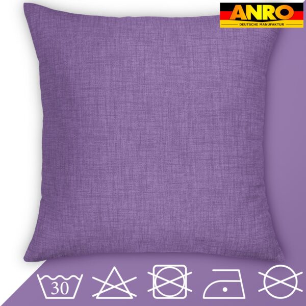 Kissenbezüge Leinenoptik Sofakissen Dekokissen 4 Größen mit & ohne Füllung Lila – 40x40cm, ohne Füllung