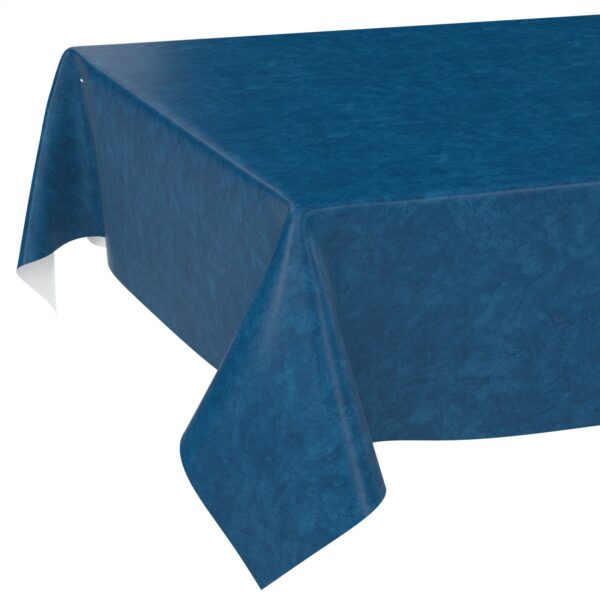 Wachstischdecke Wachstuch Tischdecke Wachstuch Meterware Tischdecke abwaschbar Gartentischdecke Marmor Blau – 90x130cm, Schnittkante