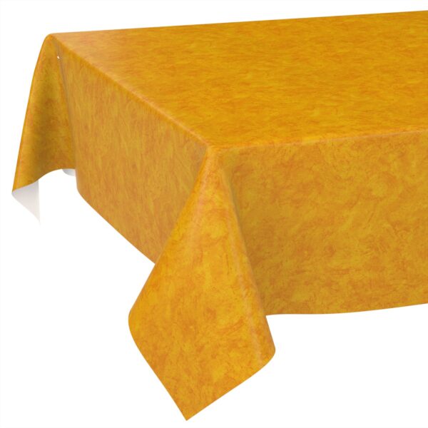 Wachstischdecke Wachstuch Tischdecke Wachstuch Meterware Tischdecke abwaschbar Gartentischdecke Marmor Orange – 90x130cm, Schnittkante