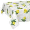 Wachstischdecke Wachstuch Tischdecke Wachstuch Meterware Tischdecke abwaschbar Gartentischdecke Zitronen – 100x140cm, Schnittkante