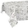 Wachstischdecke Wachstuch Tischdecke Wachstuch Meterware Tischdecke abwaschbar Gartentischdecke Barista Weiß – 90x130cm, Schnittkante