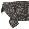 Wachstischdecke Wachstuch Tischdecke Wachstuch Meterware Tischdecke abwaschbar Gartentischdecke Barista Schwarz – 90x130cm, Schnittkante