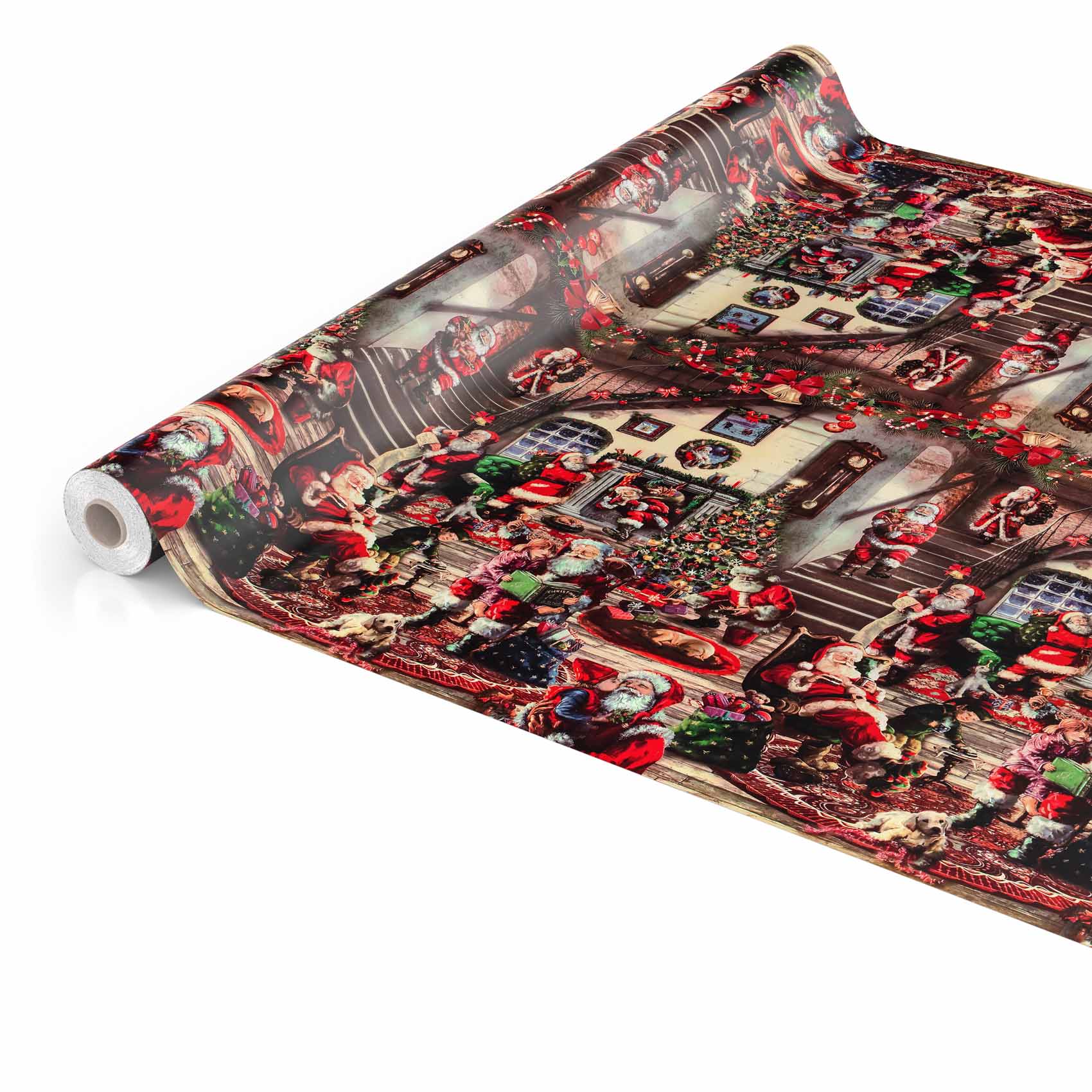 D0025D_10 Tischdecke Weihnachten Geschenk Weihnachtsman abwischbar Wachstuch Wachstuchtischdecke – 1000x140cm (10m), Schnittkante