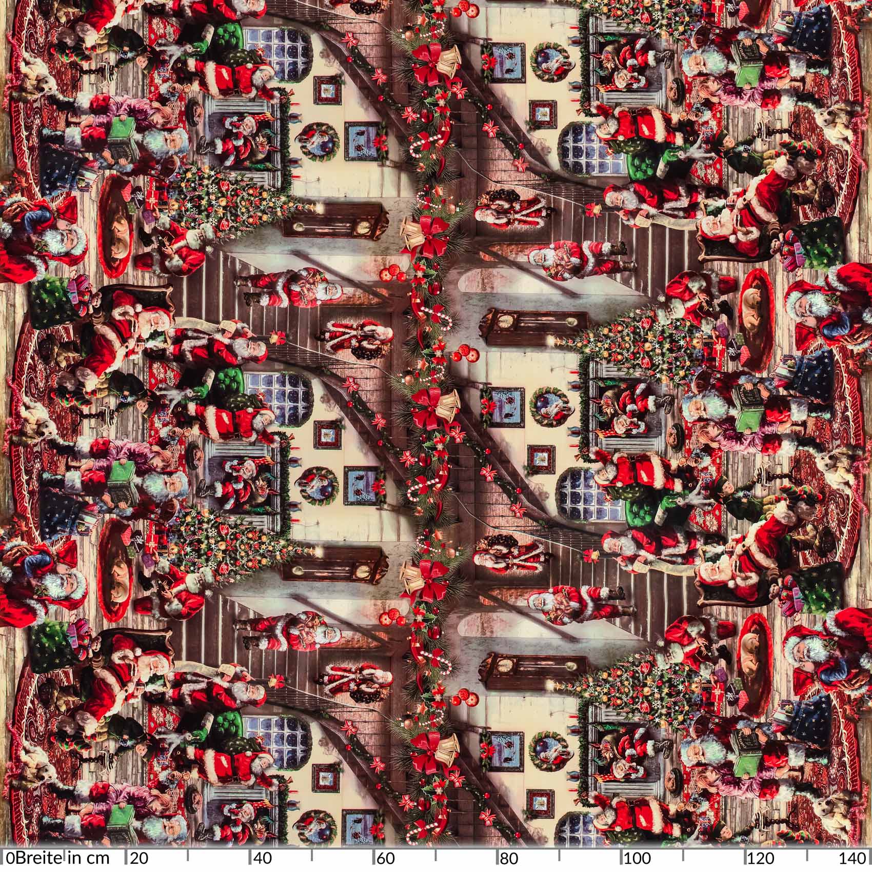 D0025D_20 Tischdecke Weihnachten Geschenk Weihnachtsman abwischbar Wachstuch Wachstuchtischdecke – Oval 180x140cm, Schnittkante