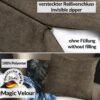 Kissenbezüge Sofakissen Dekokissen Magik Kuschelkissen Zierkissen 4 Größen mit & ohne Füllung Hellbraun