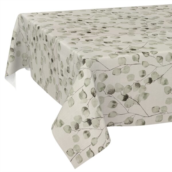 Wachstischdecke Wachstuch Tischdecke Wachstuch Meterware Tischdecke abwaschbar Gartentischdecke Eukalyptus Floral – 90x130cm, Schnittkante