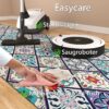 Küchenläufer PVC rutschfest abwaschbar Orientalische Fliese Blau 50cm Breit