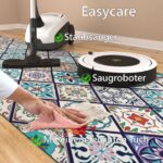 Küchenläufer PVC rutschfest abwaschbar Orientalische Fliese Blau 50cm Breit