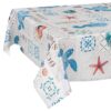 Wachstischdecke Wachstuch Tischdecke Wachstuch Meterware Tischdecke abwaschbar Gartentischdecke Ozean – 90x130cm, Schnittkante