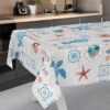 Wachstischdecke Wachstuch Tischdecke Wachstuch Meterware Tischdecke abwaschbar Gartentischdecke Ozean – 90x130cm, Schnittkante