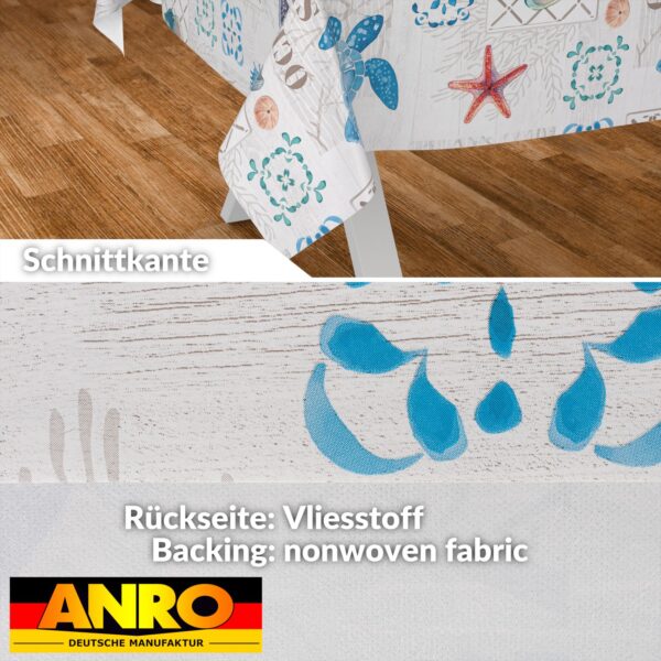 Wachstischdecke Wachstuch Tischdecke Wachstuch Meterware Tischdecke abwaschbar Gartentischdecke Ozean – 90x130cm, Schnittkante