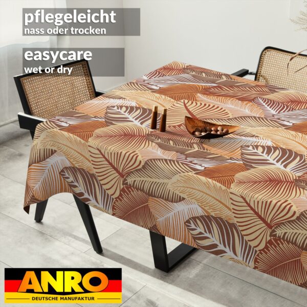 Wachstischdecke Wachstuch Tischdecke Wachstuch Meterware Tischdecke abwaschbar Gartentischdecke Blätter Gold – 90x130cm, Schnittkante