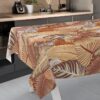 Wachstischdecke Wachstuch Tischdecke Wachstuch Meterware Tischdecke abwaschbar Gartentischdecke Blätter Gold