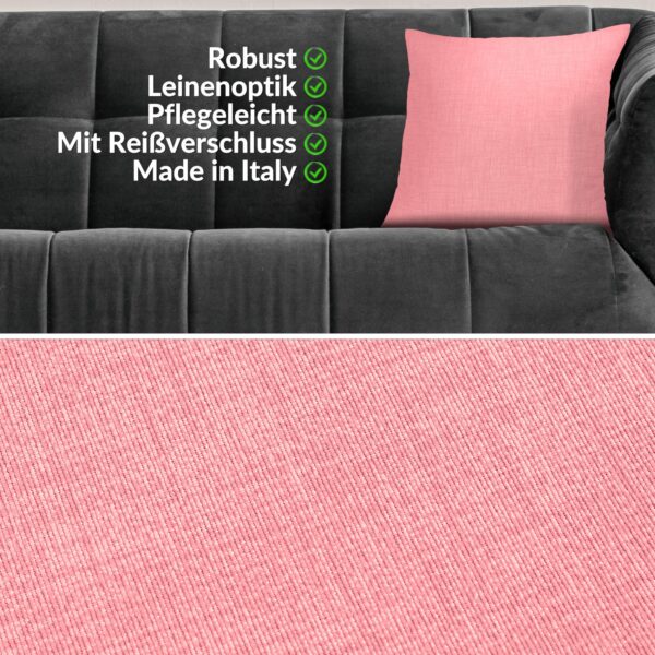 Dekokissen Kissenbezüge Kissenhülle Sofakissen Zierkissen mit / ohne Füllkissen Leinenoptik 4 Größen – Pink, 40x40cm ohne Füllung