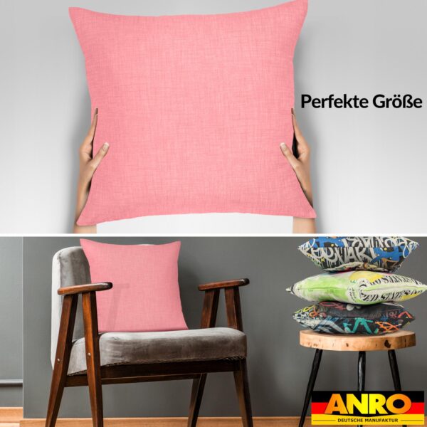 Dekokissen Kissenbezüge Kissenhülle Sofakissen Zierkissen mit / ohne Füllkissen Leinenoptik 4 Größen – Pink, 40x40cm ohne Füllung