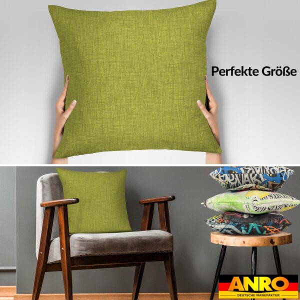 Dekokissen Kissenbezüge Kissenhülle Sofakissen Zierkissen mit / ohne Füllkissen Leinenoptik 4 Größen – Pistaziengrün, 40x40cm ohne Füllung