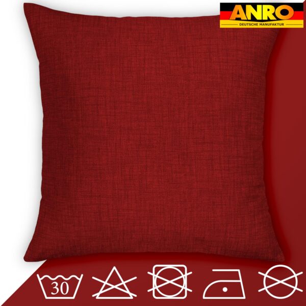 Dekokissen Kissenbezüge Kissenhülle Sofakissen Zierkissen mit / ohne Füllkissen Leinenoptik 4 Größen – Rot, 40x40cm ohne Füllung