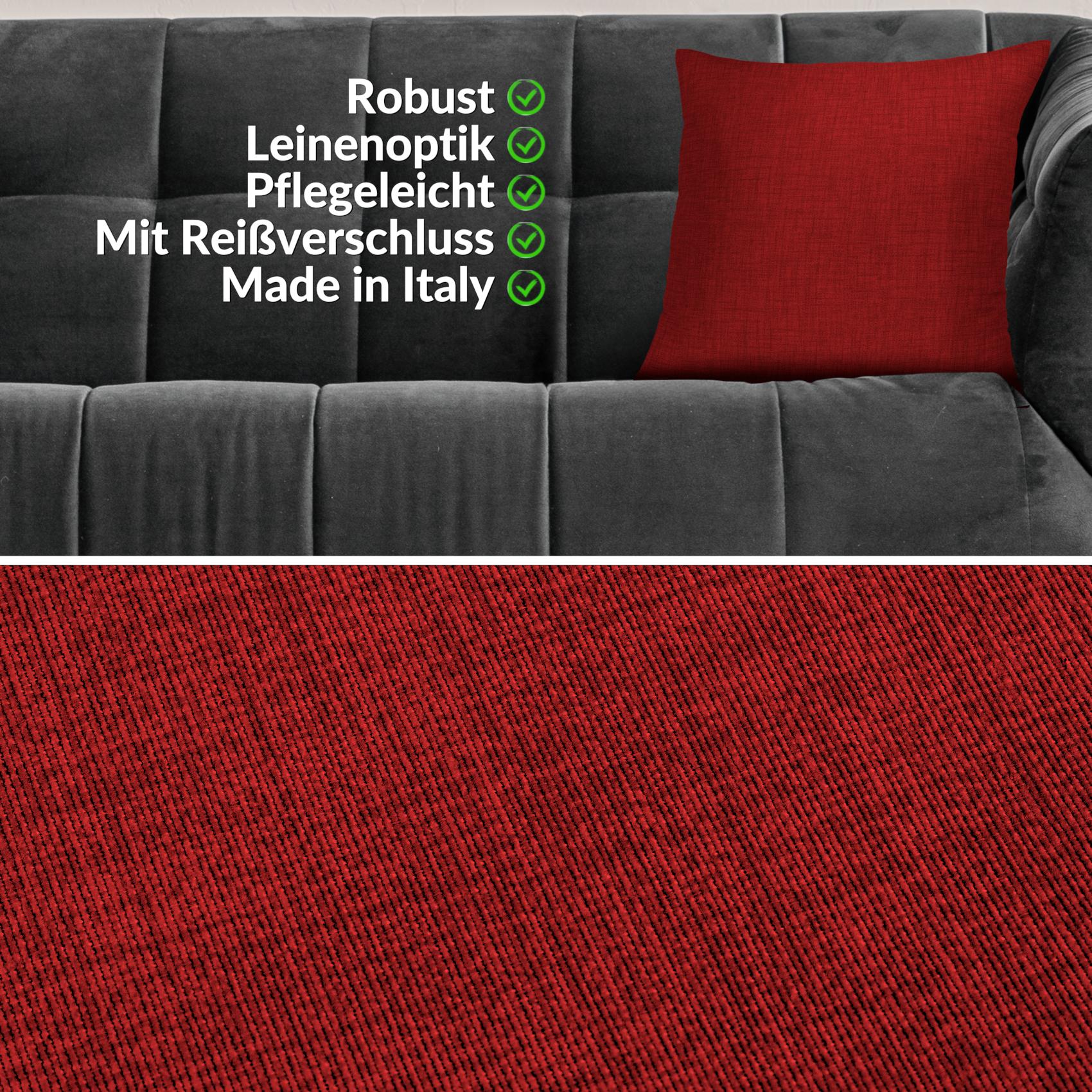 RG0607-19_20 Dekokissen Kissenbezüge Kissenhülle Sofakissen Zierkissen mit / ohne, 50 × 50 cm ohne Füllung, Rot – Ansicht 12