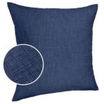 Dekokissen Kissenbezüge Kissenhülle Sofakissen Zierkissen mit / ohne Füllkissen Leinenoptik 4 Größen – Jeansblau, 40x40cm ohne Füllung