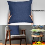 Dekokissen Kissenbezüge Kissenhülle Sofakissen Zierkissen mit / ohne Füllkissen Leinenoptik 4 Größen – Jeansblau, 40x40cm ohne Füllung