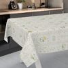 Wachstischdecke Wachstuch Tischdecke Wachstuch Meterware Tischdecke abwaschbar Gartentischdecke Blumenkaro Beige – 90x130cm, Schnittkante