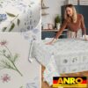 E48320E_SQ_50 Wachstischdecke Wachstuch Tischdecke Wachstuch Meterware Tischdecke abwaschbar Gartentischdecke Blumenkaro Blau – 90x130cm, Schnittkante