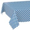 Wachstischdecke Wachstuch Tischdecke Wachstuch Meterware Tischdecke abwaschbar Gartentischdecke Karo Blau – 100x140cm, Schnittkante