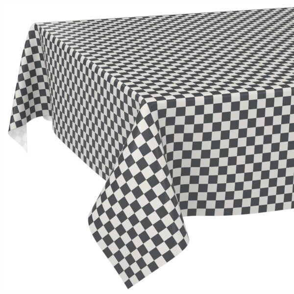 Wachstischdecke Wachstuch Tischdecke Wachstuch Meterware Tischdecke abwaschbar Gartentischdecke Karo Grau – 90x130cm, Schnittkante