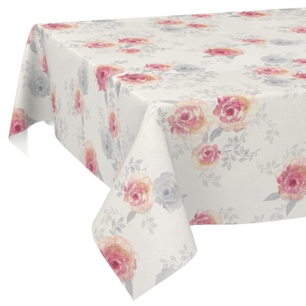 Wachstischdecke Wachstuch Tischdecke Wachstuch Meterware Tischdecke abwaschbar Gartentischdecke Rosen – 100x140cm, Schnittkante