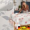 Wachstischdecke Wachstuch Tischdecke Wachstuch Meterware Tischdecke abwaschbar Gartentischdecke Rosen – 100x140cm, Schnittkante
