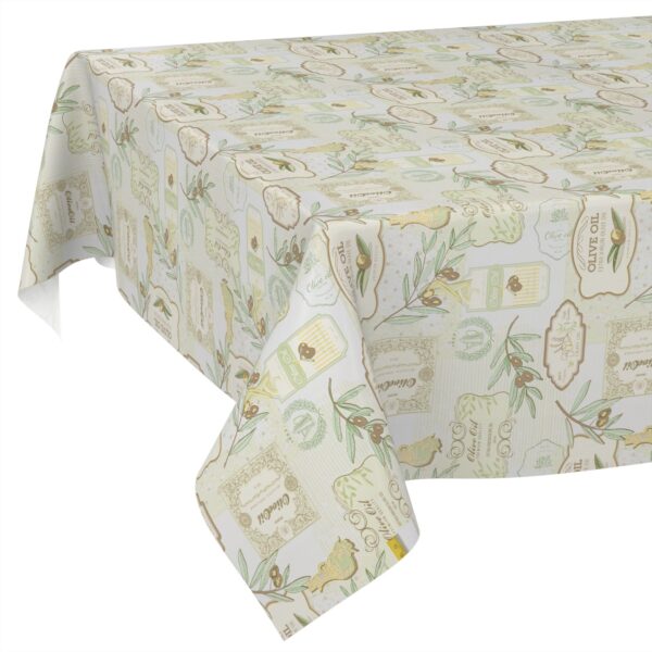 Wachstischdecke Wachstuch Tischdecke Wachstuch Meterware Tischdecke abwaschbar Gartentischdecke Oliven – 90x130cm, Schnittkante