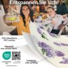 Wachstischdecke Wachstuch Tischdecke Wachstuch Meterware Tischdecke abwaschbar Gartentischdecke Flieder Blume – 90x130cm, Schnittkante