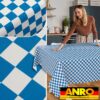 Wachstischdecke Wachstuch Tischdecke Wachstuch Meterware Tischdecke abwaschbar Gartentischdecke Karo Blau