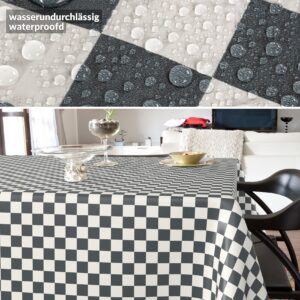 Wachstischdecke Wachstuch Tischdecke Wachstuch Meterware Tischdecke abwaschbar Gartentischdecke Karo Grau